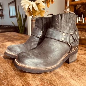 COPY - Freebird WHISKEY Black Leather Moto Boot